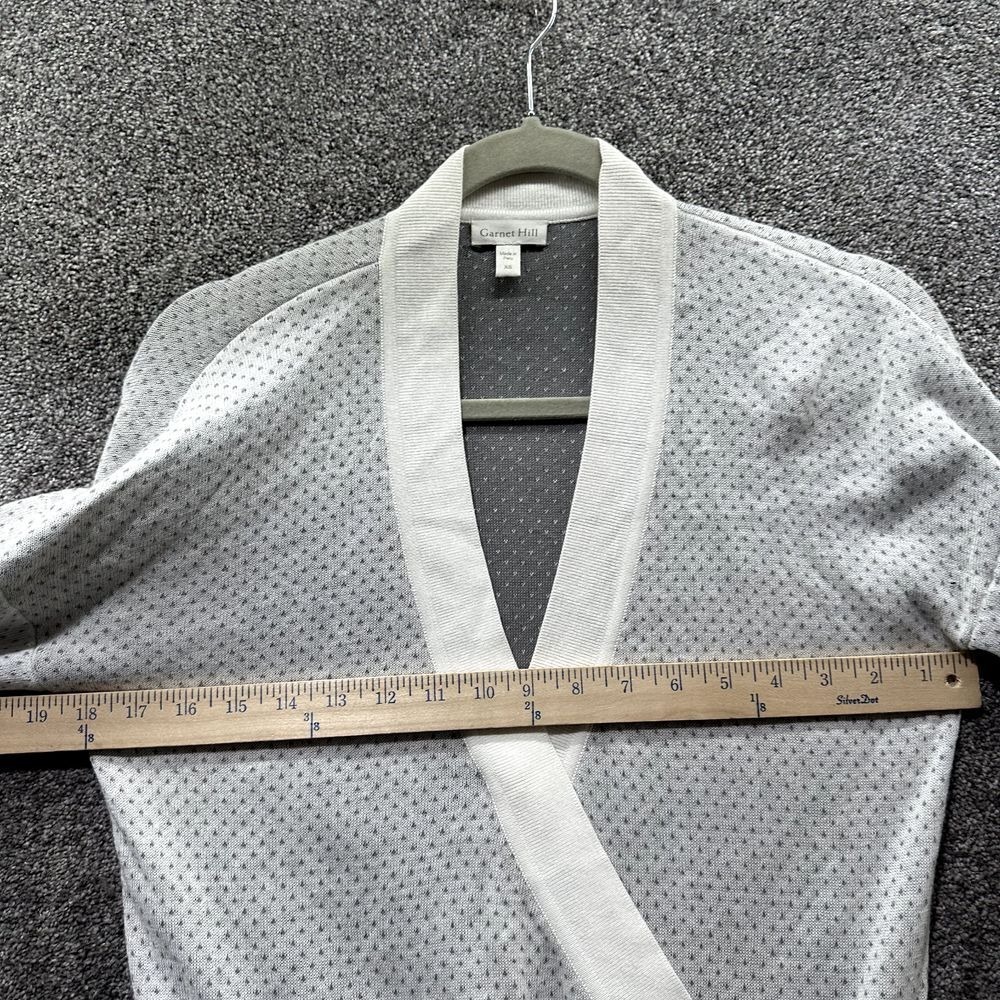 Garnet Hill Tendu Cotton Sweater Women XS Dot Print Pima Cotton Relaxed V Neck - Picture 5 of 13